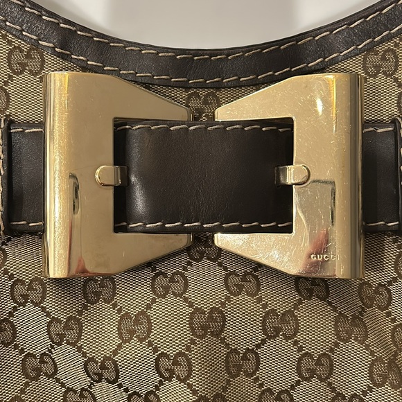 Gucci Hobo Queen Bow Guccisimma Logo Shoulder Bag - Picture 4 of 8